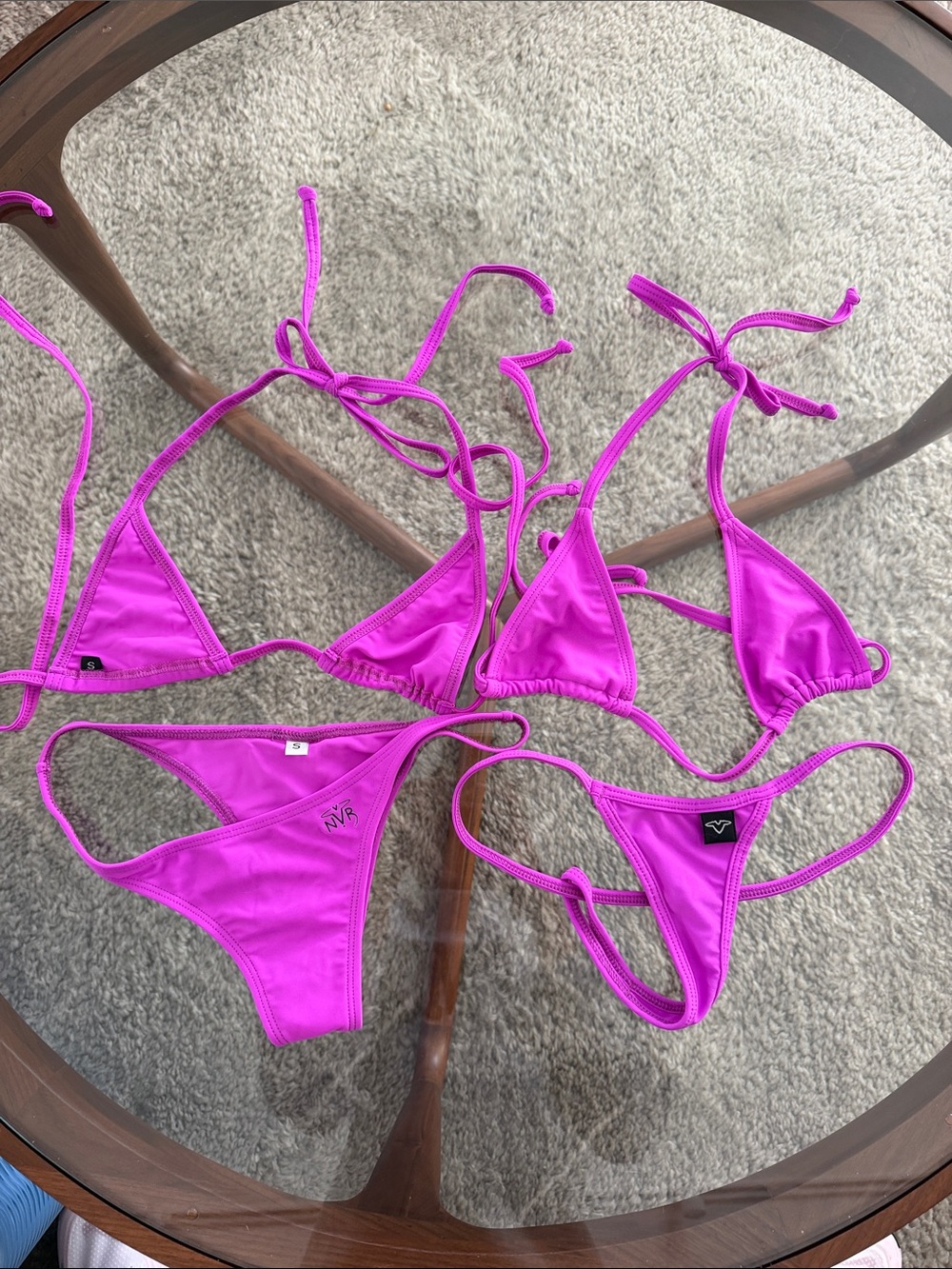 Neon Purple String Bikini Set - Picture 2 of 2